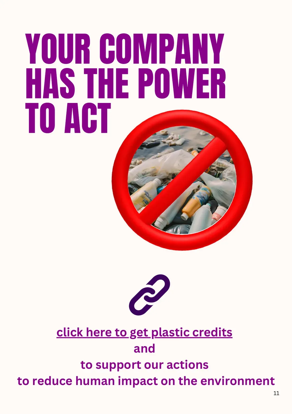 Call-to-action artwork inviting users to get plastic credits to support actions reducing human environmental impact Call-to-action artwork inviting users to get plastic credits to support actions reducing human environmental impact